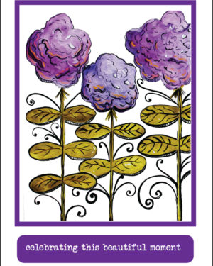 a purple floral card