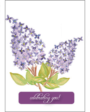 A lilac greeting card