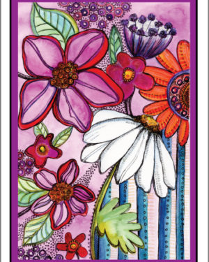 A vibrant floral card